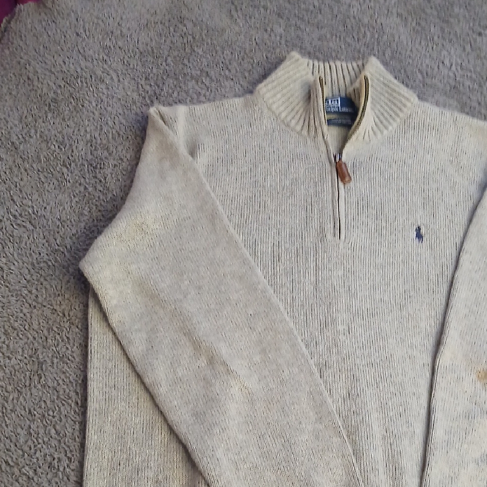 Polo Ralph Lauren Cream Zip-Up Sweater - Picture 3 of 5